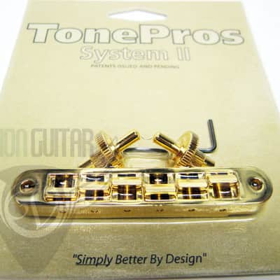 TonePros Nashville Standard Un-Notched Tune-O-Matic Bridge TP6-G Gold image 2