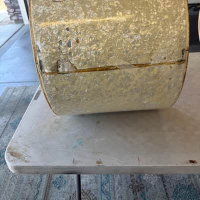 Camco Bass drum shell 24x15 rare 60s-70s - White marine pearl image 4