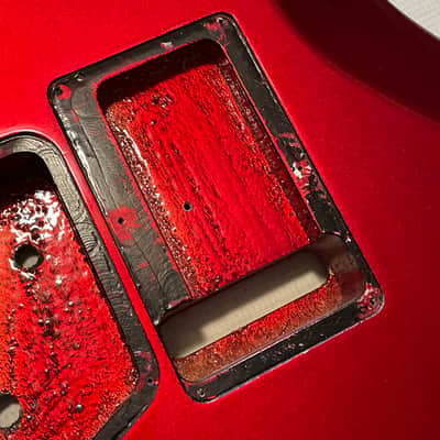 2008 Charvel USA San Dimas 2H Metallic Red Telecaster Style Guitar Body Floyd Ready image 12