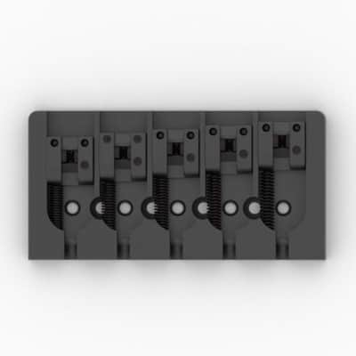 Hipshot A-Style 5-String BRASS Bass Bridge for Fender, BLACK 5A5FM3BB image 1