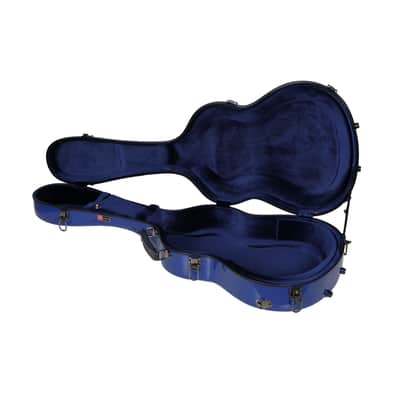 Crossrock Classical Guitar Hard Case Strong Lightweight Deluxe Fiberglass Hardshell in Navy Blue image 2