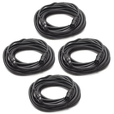 Seismic Audio SAMIC30.2-4 18-Gauge XLR Male to Female Mic Cables - 30' (4-Pack)