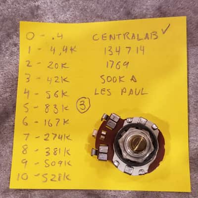 1957 Centralab 500k Audio Taper Vintage Potentiometers - Qty 3 - Les Paul #3 image 15