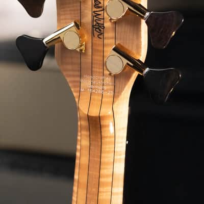 Warwick Limited Edition Masterbuilt Streamer Stage II NT 5-String Bass - Bleached Honey Sunset Burst in Natural Transparent High Polish with Gig Bag image 7