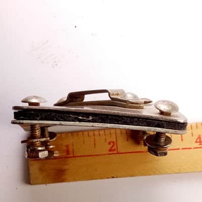 Gretsch Diamond Ride Tom Shell/Bass Drum Rail Mount Bracket Nickel Black Felt50s image 3