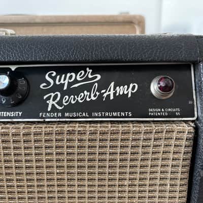 1966 Fender Super Reverb 2-Channel 40W 4x10" Guitar Combo Black Panel image 3