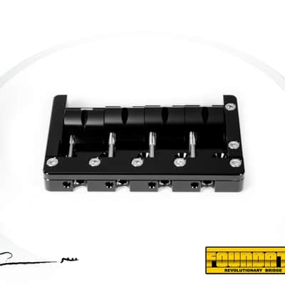 KSM Foundation Bass Bridge  (4-String) Black body w/ Nickel Bolts, Slotted Saddles image 8