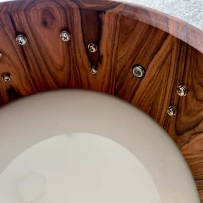 Like-New Fierce Drum Co., 13x5.5 Columbian Rosewood stave snare with all-DW hardware, Canopus and extra wires image 12