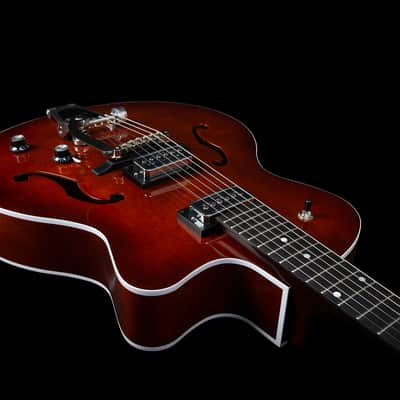 Godin 5th Ave Uptown T-Armond Havana Burst Hollow Body Electric Guitar image 7