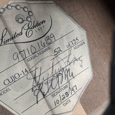 Taylor Custom Shop Stephen King Signed Cujo 14 AAA 400 Year Old Flame Walnut Grand Auditorium USA 1997 American Presentation Acoustic Guitar image 3