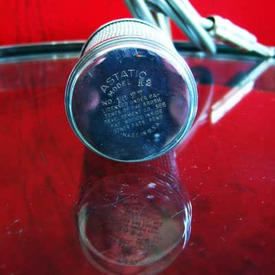 Vintage RARE 1950's Astatic K-2 crystal microphone MODIFIED dynamic w Astatic F-11 adapter harp mic T3 D104 JT30 image 6