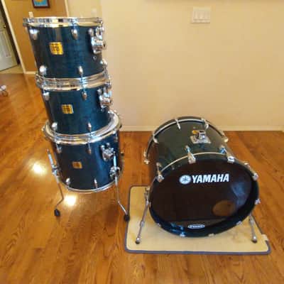 Yamaha Oak custom made in Japan 9 x 12 inch rack tom emerald uzukuri lacquer outstanding! image 9