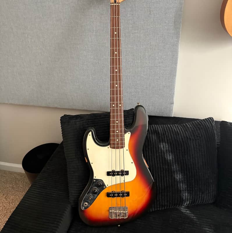 MIM Fender Standard Jazz Bass Left-Handed with Rosewood Fretboard 1998 - 2008 - Brown Sunburst image 1
