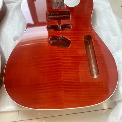 DIY Project Mahogany Telecaster Tele Style Guitar Body, Tiger Maple Veneer Top image 6