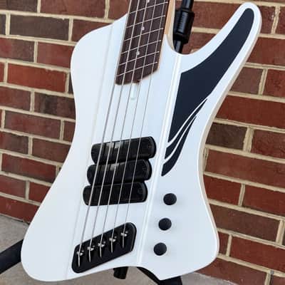 Dingwall D-Roc Standard 5-String, Matte Ducati Pearl White, Pau Ferro Fretboard, Dingwall Gig Bag image 4