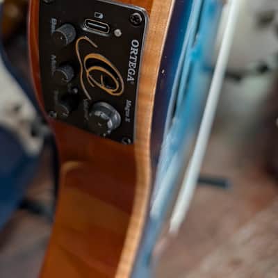 Ortega Tour Player Series RTPDLX-FMA Thinline Crossover Electric Nylon String Guitar image 4