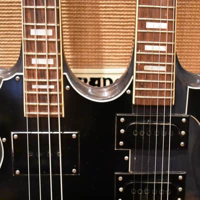 Vintage 1970s Baro Double Neck 4/6 String Guitar Bass Custom Luthier Instrument Gibson Style image 5