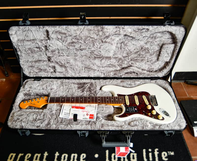 Fender American Ultra Stratocaster Left-Handed LH RW 2021 Arctic Pearl APL US210072828 7lb 15.9 oz image 1