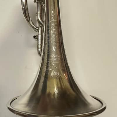 Circa 1920 Brua C. Keefer Silver-Plated Bb/A Rotary-Change Cornet with Case & Slides image 13
