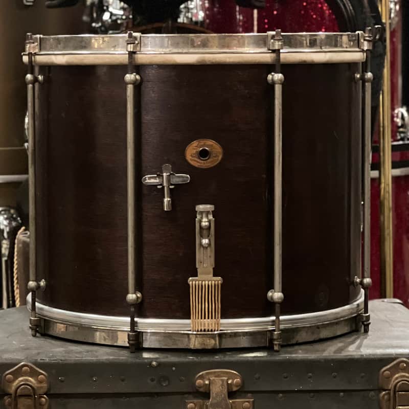 VINTAGE 1920's Ludwig 12x15 Concert Snare Drum in Natural Mahogany image 1