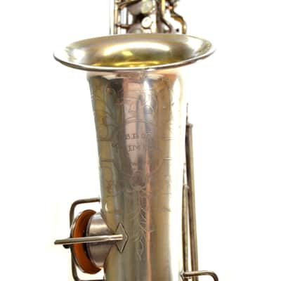 Vintage 1920's Abbott C-Melody Tenor Saxophone Conn Stencil - Silver image 6