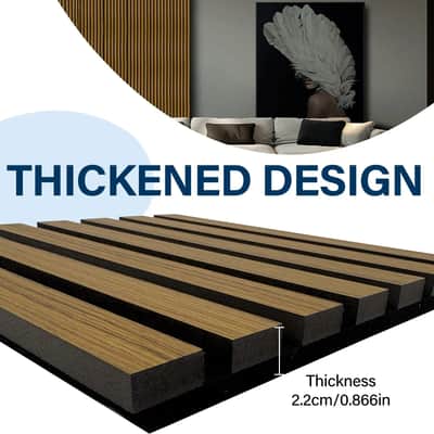 Soundproof Wood Slat Acoustic Panels (4PCS) – Luxury Acoustic Treatment for Recording Studios image 5
