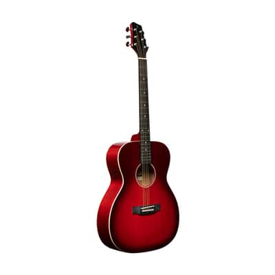 STAGG Auditorium Acoustic Guitar with Basswood Top in Vibrant Transparent Red image 3