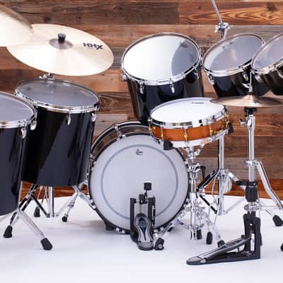 GRETSCH USA CUSTOM 7 PIECE PHIL COLLINS REPLICA CONCERT TOM DRUM KIT, NITRON BLACK (PRE-LOVED) image 7