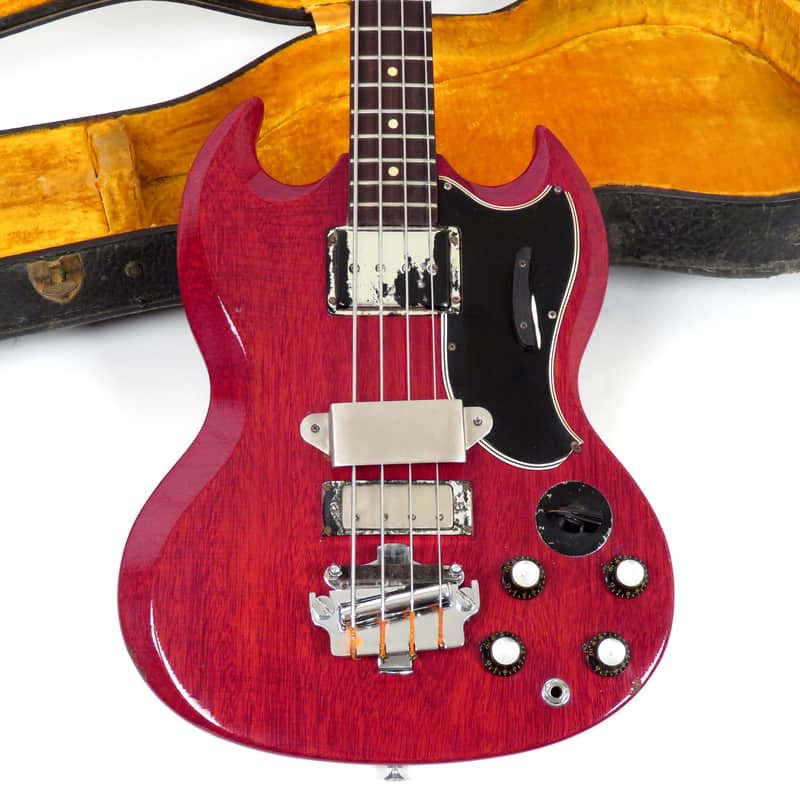1961 Gibson EB-3 - Cherry Finish - First Year Example - Original Black Pebble Case image 1