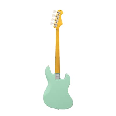 CNZ Audio JB Left Handed Electric Bass Guitar - Maple Neck, Surf Green image 2