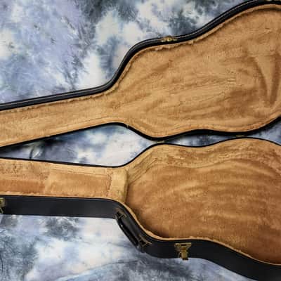 Vintage Alvarez Branded 16 inch Black Tan Plush Interior Hard Shell Guitar Case image 9