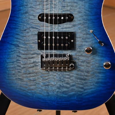 Schecter Custom Shop Sunset Custom II HSS Maple Neck Transparent Sky Blue image 16