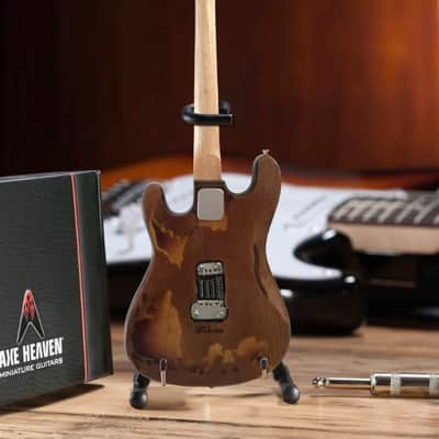 AXE HEAVEN Distressed SRV Custom Fender Strat MINIATURE Guitar Display Gift image 10
