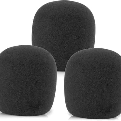 SM58 Windscreen, Mic Foam Replacement for Shure SM58 SM48 Vocal Microphone Pop Filter, Black Noise-cancellation Windsock Cover 3-pack