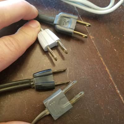 Lectroloid one (1) 117V Power Cord Electric Cable cut Silvertone, Webcor Vintage non-polarized black, grey 1940s-1960s image 1