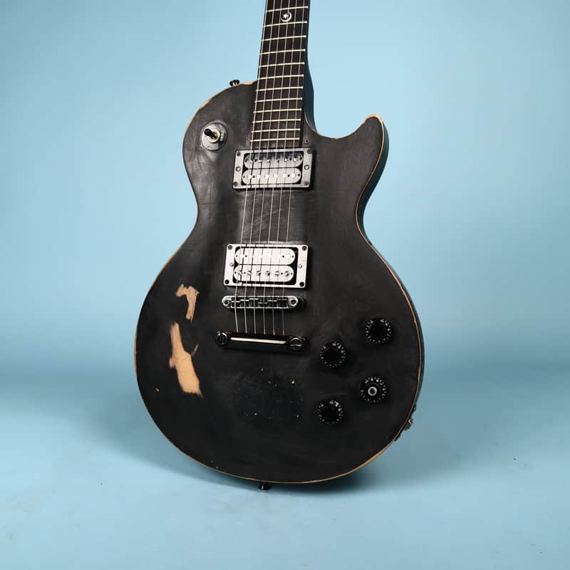 Gibson Les Paul Gothic Satin Black 2000 Electric Guitar image 1
