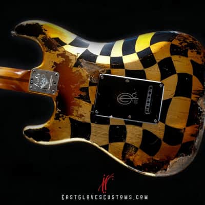 Fender American Stratocaster 60th Anniversary Diamond Edition Stratocaster Distorted Checker with Gold Leaf Aged Relic 1of1 by East Gloves Customs [Discounted by $400 Off for Limited Time Only!] image 4