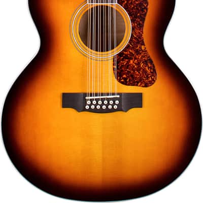 Guild F-2512E Deluxe 12-String Acoustic Electric Antique Burst Gloss 200 Archback Deluxe Solid Top Jumbo w/ Stand, Humidifier, Polish, Cloth image 2
