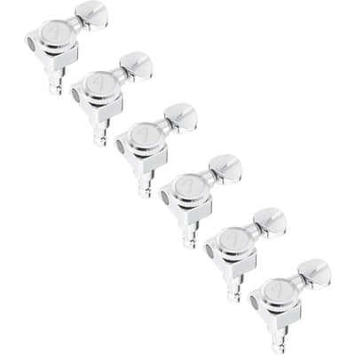 Fender Stratocaster/Telecaster Locking Tuning Machines with Vintage Buttons, Polished Chrome image 1