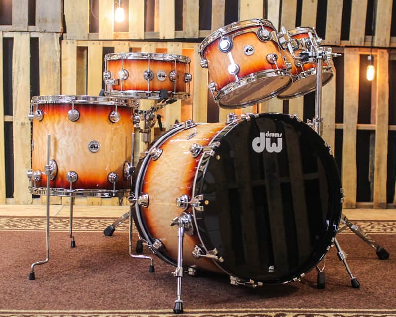 DW Collector's Red Burst Over Quilted Maple - 22,10,12,16,6.5x14 - SO#1134313 image 1