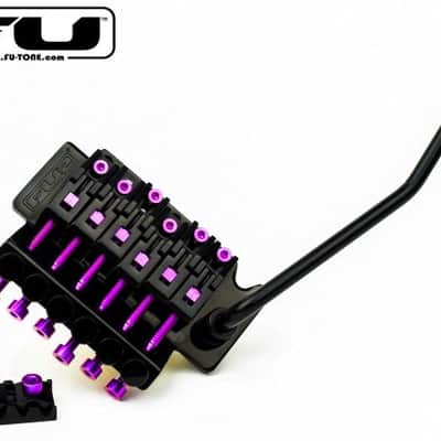 FU-Tone Titanium Saddle Insert For Locking Tremolo Purple Anodized - 6 String Set - Made In USA! image 2