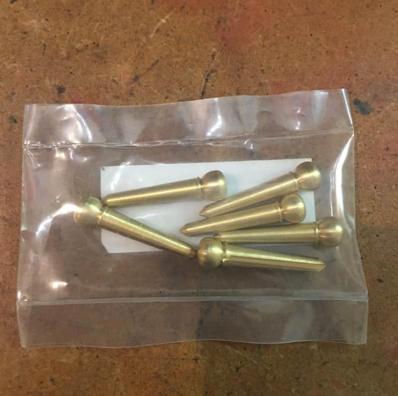 Allparts Allparts BP-0221-008 Brass Bridge Pins image 1