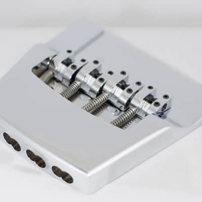 Hipshot Rickenbacker 4String .676 Bass Bridge Brass Chrome 17.2mm Spacing (Pre 2020) image 1