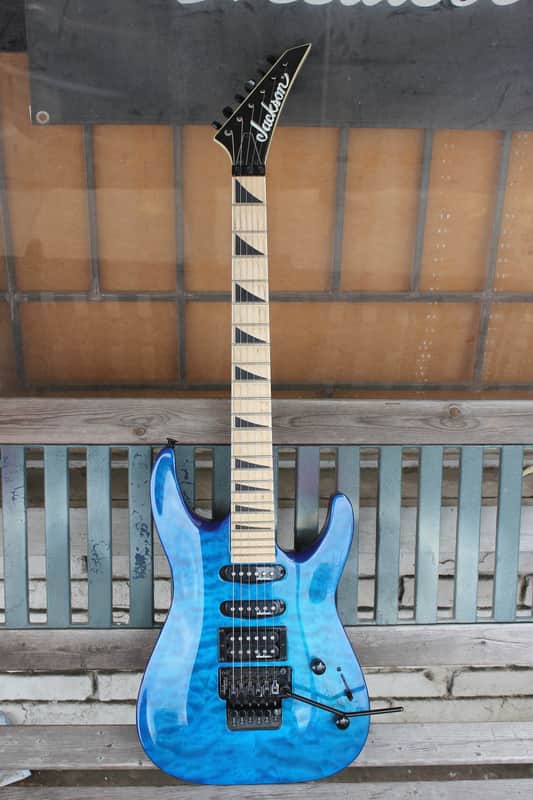 Jackson JS34Q DKA-M Dinky Archtop with Maple Fretboard (Translucent Blue) image 1
