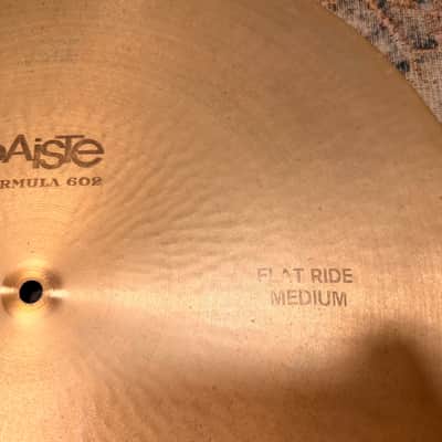 VINTAGE Paiste 602 FLAT RIDE 20” Medium ICONIC Controlled Mellow Incredible Definition! Black Label 2398 g image 4