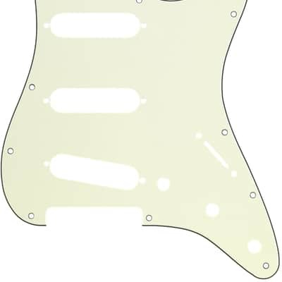 Fender Pickguard Stratocaster S/S/S 11-Hole Mount Mint Green MG/B/MG 3-Ply image 1