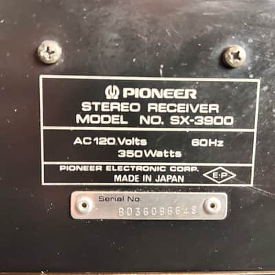Pioneer SX-3900 Vintage Silverface, Hi-Fi, Solid State Receiver image 9