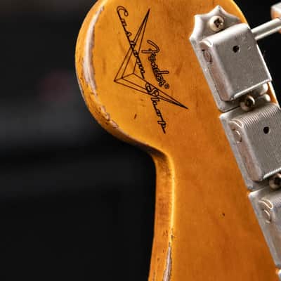 Fender Custom Shop 1965 Stratocaster Super Heavy Relic Electric Guitar - Super Faded Aged Sherwood Green Metallic over 3-Color Sunburst with Hardshell Case image 7