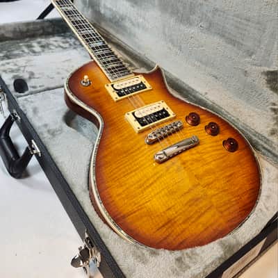 ESP LTD EC-1000FM Deluxe, AA Flame Maple Top, Seymour Duncan Slash APH-2 Set, Amber Sunburst, Korea, w/HSC 2017 image 2
