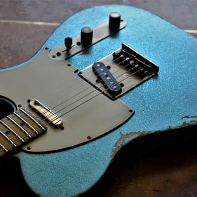 American Fender Custom Telecaster  Standard Relic Blue Sparkle image 17